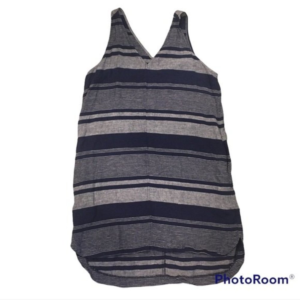 Loft women’s navy blue dress linen blend size L